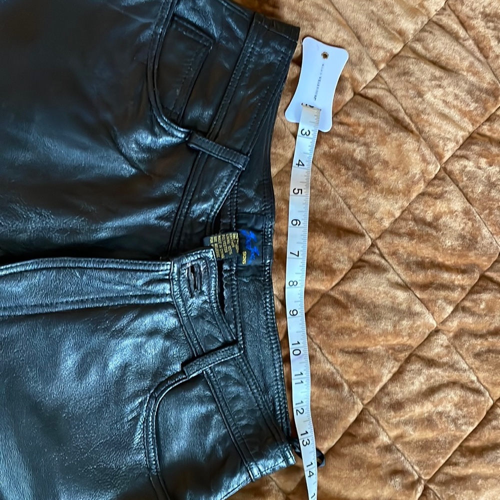 Vtg 100% leather pants cut at the bottom
